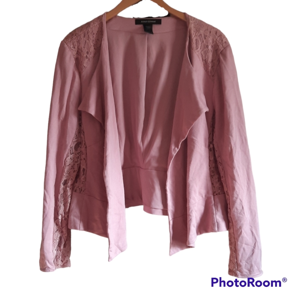 Ashley Stewart Mauve Lace Blazer